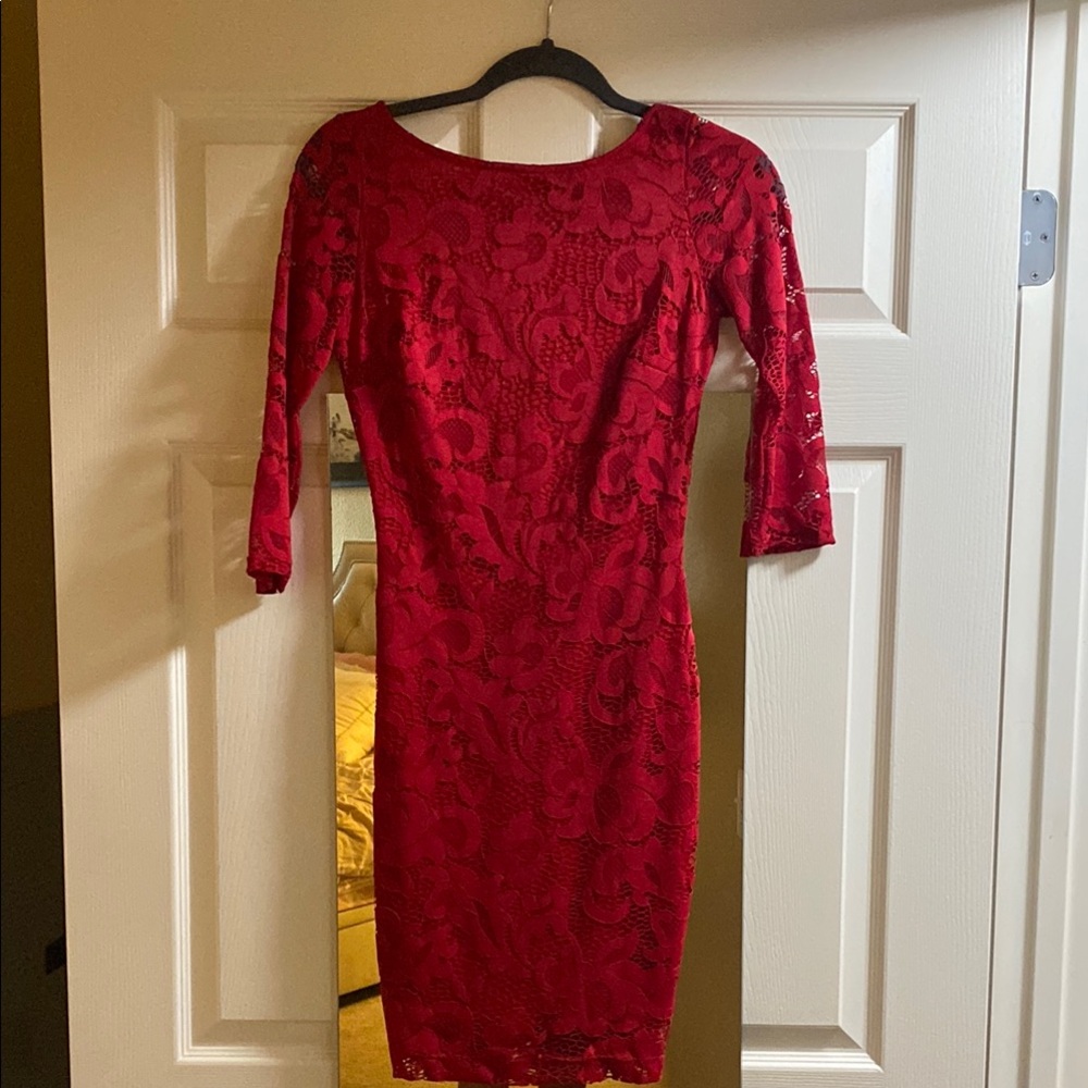 Red Lace Bodycon Dress